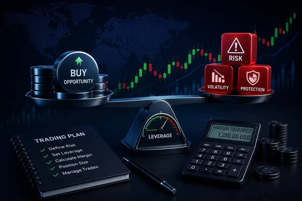 How brokers calculate used margin and stop-out level Close-up of a forex margin dashboard showing used margin, free margin and stop-out level highlighted