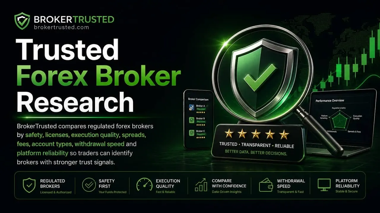 Trusted Forex Broker Research infographic by BrokerTrusted